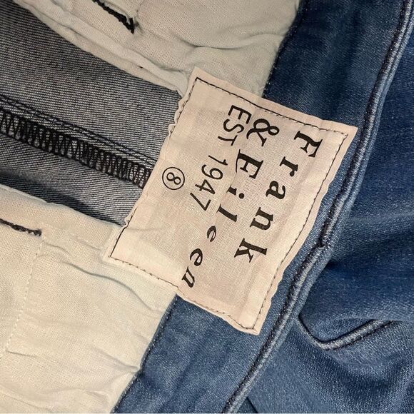 Frank & Eileen Blue Denim Wicklow Italian Chino Raw Hem Jeans Size 8 - Picture 8 of 8